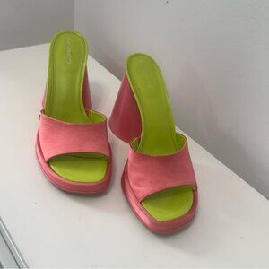 Vibrant Pink and Green Heels